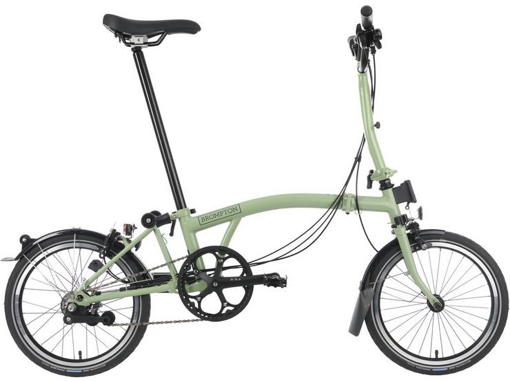 Brompton C Line Explore Mid Handlebar Folding Bike - Matcha Green - 16" Wheel