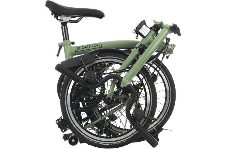 Ex-Display Brompton C Line Explore Mid Handlebar Folding Bike, Matcha Green - 16" Wheel Ex-Display Brompton C Line Explore Mid Handlebar Folding Bike, Matcha Green - 16" Wheel