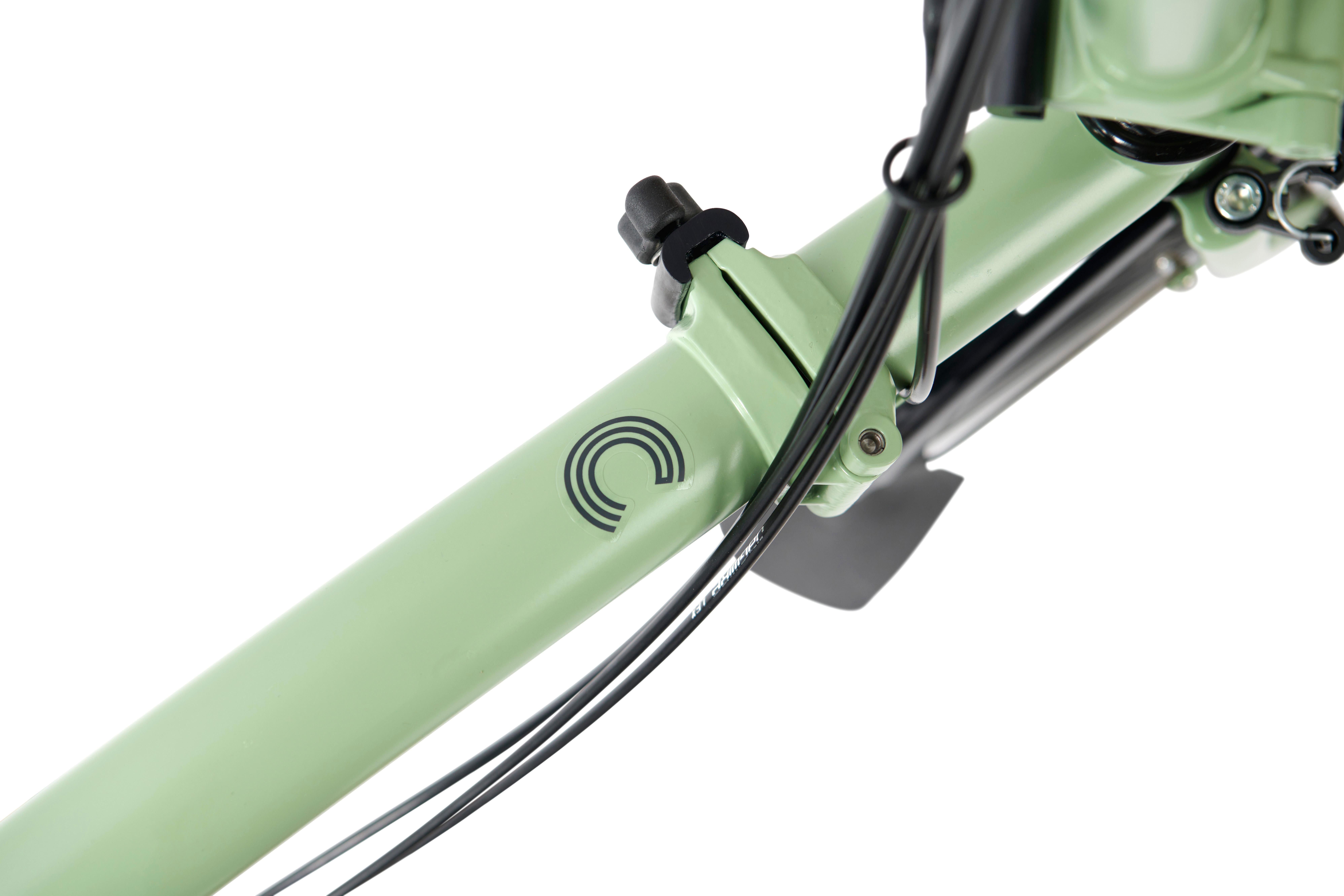 Ex-Display Brompton C Line Explore Mid Handlebar Folding Bike, Matcha Green - 16" Wheel
