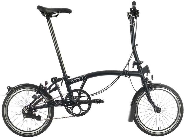 Brompton C Line Explore Mid Handlebar Folding Bike - Matt Black - 16" Wheel