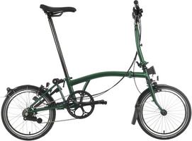 Halfords Brompton C Line Explore Mid Handlebar Folding Bike - Racing Green - 16 Inch Wheel | Extra 8% off for BC Members