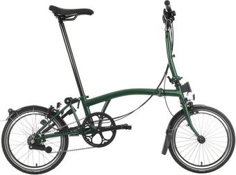 Ex-Display Brompton C Line Explore Mid Handlebar Folding Bike, Racing Green - 16" Wheel