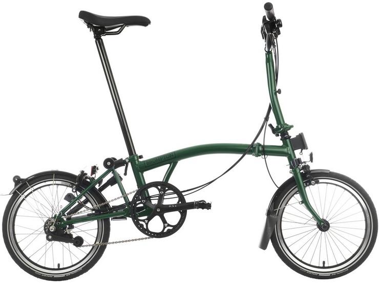 Brompton C Line Explore Mid Handlebar Folding Bike - Racing Green - 16" Wheel