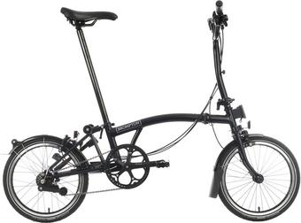 Ex-Display Brompton C Line Urban Mid Handlebar Folding Bike, Matt Black - 16" Wheel