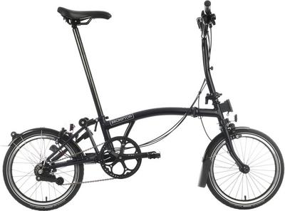 Ex-Display Brompton C Line Urban Mid Handlebar Folding Bike, Matt Black - 16" Wheel Ex-Display Brompton C Line Urban Mid Handlebar Folding Bike, Matt Black - 16" Wheel