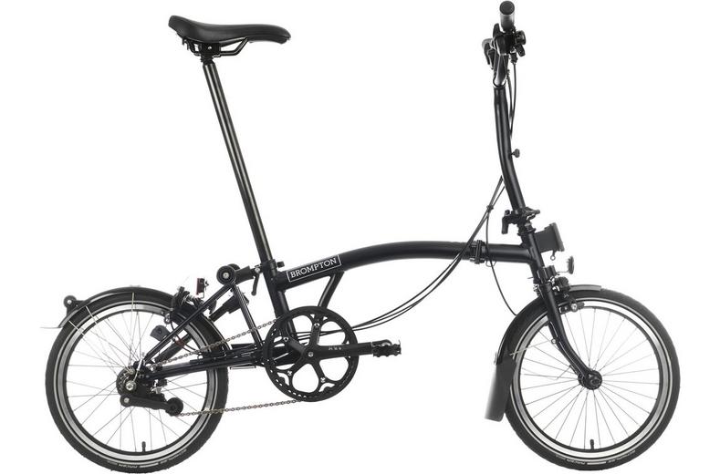 Ex-Display Brompton C Line Urban Mid Handlebar Folding Bike, Matt Black - 16" Wheel Ex-Display Brompton C Line Urban Mid Handlebar Folding Bike, Matt Black - 16" Wheel