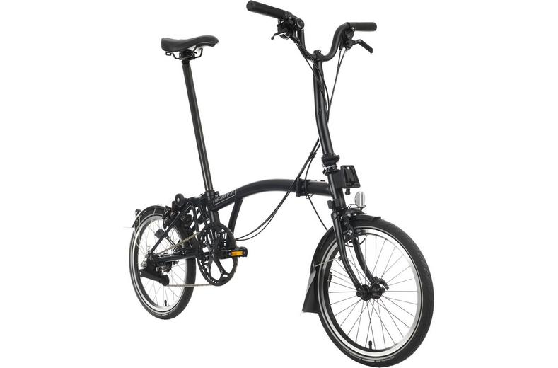 Ex-Display Brompton C Line Urban Mid Handlebar Folding Bike, Matt Black - 16" Wheel Ex-Display Brompton C Line Urban Mid Handlebar Folding Bike, Matt Black - 16" Wheel