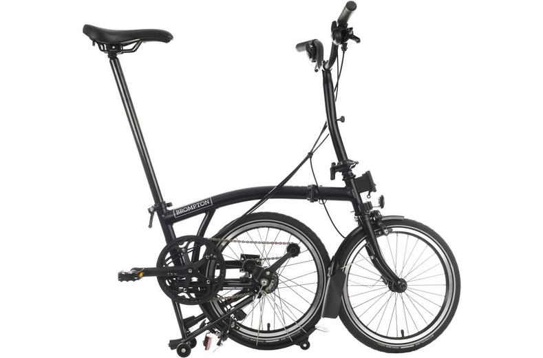 Ex-Display Brompton C Line Urban Mid Handlebar Folding Bike, Matt Black - 16" Wheel Ex-Display Brompton C Line Urban Mid Handlebar Folding Bike, Matt Black - 16" Wheel