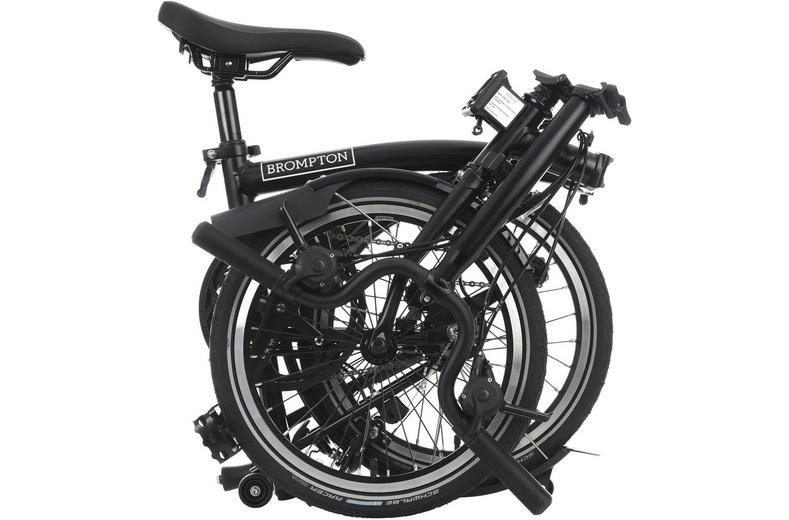 Ex-Display Brompton C Line Urban Mid Handlebar Folding Bike, Matt Black - 16" Wheel Ex-Display Brompton C Line Urban Mid Handlebar Folding Bike, Matt Black - 16" Wheel