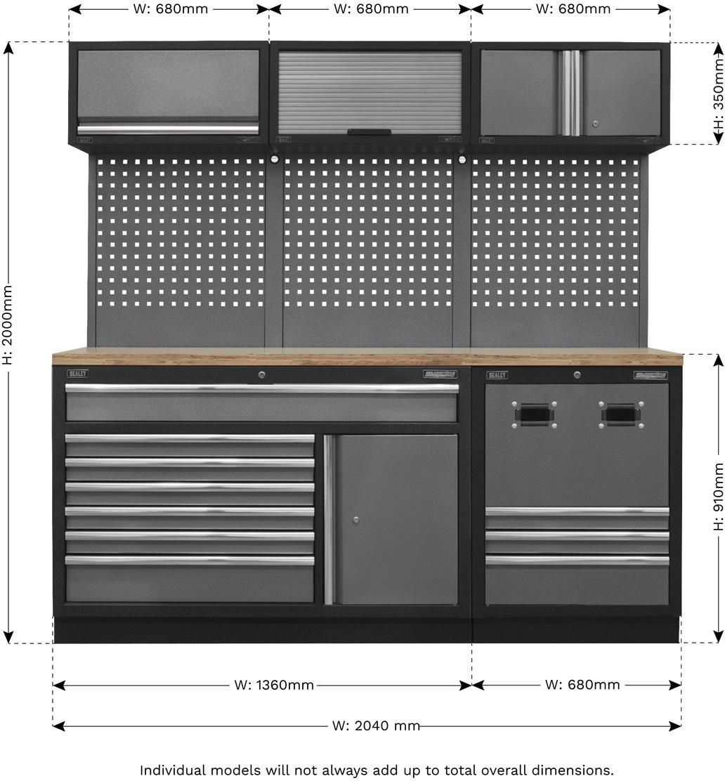 Sealey Modular Storage System Combo - Pressed Wood Worktop