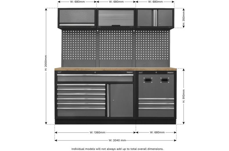 Sealey Modular Storage System Combo - Pressed Wood Worktop Sealey Modular Storage System Combo - Pressed Wood Worktop