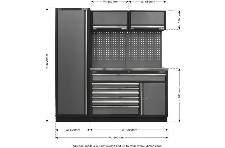 Sealey Superline Pro 1.96m Storage System - Stainless Steel Worktop Sealey Superline Pro 1.96m Storage System - Stainless Steel Worktop