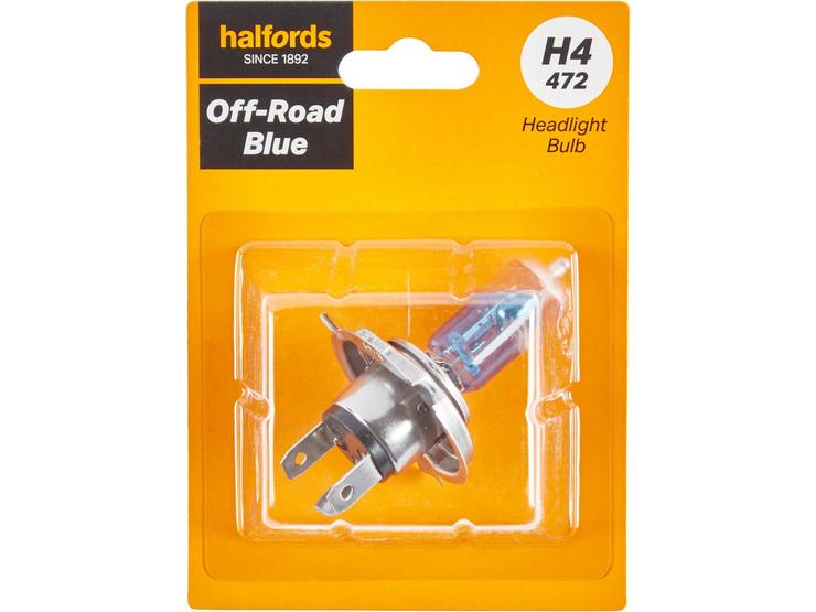 H4 472 Off Road Blue Car Headlight Bulb Halfords Single Pack