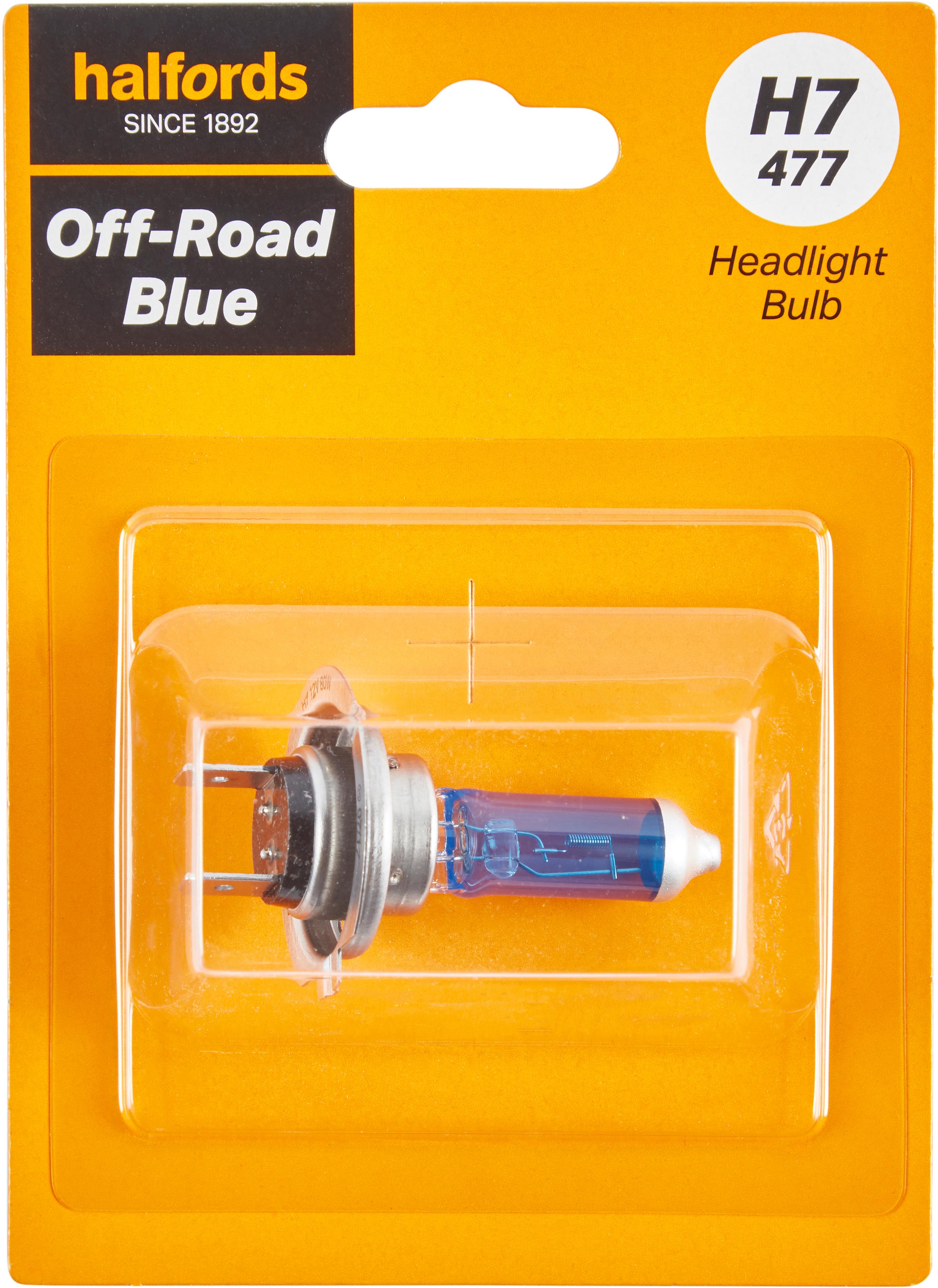 H7 477 Off Road Blue Car Headlight Bulb Halfords Single Pack
