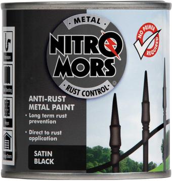 Nitromors Satin Finish Metal Paint Black 250ml