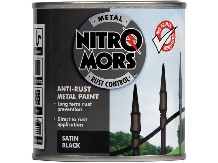 Nitromors Satin Finish Metal Paint Black 250ml