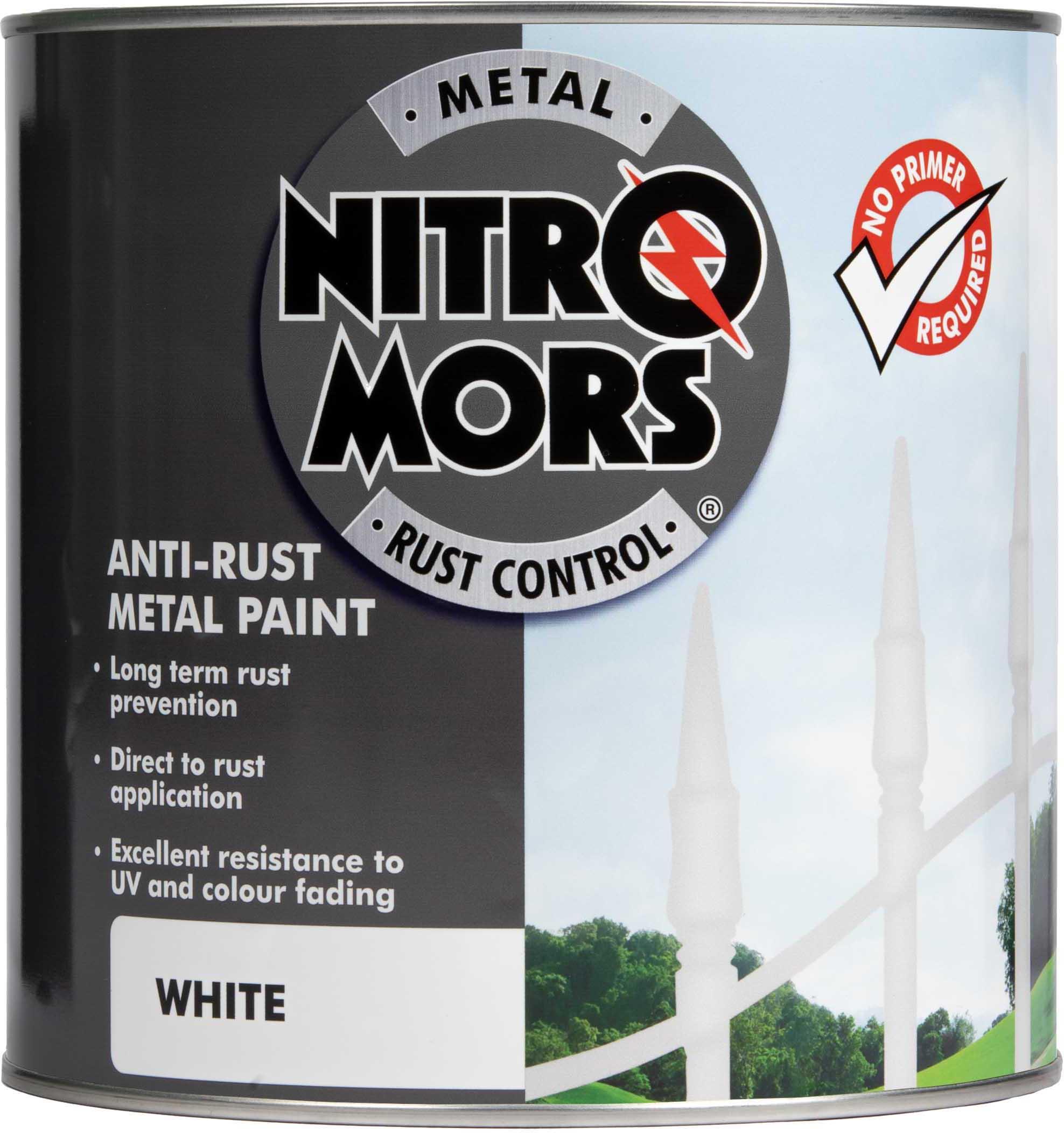 Nitromors Brushable Smooth Metal Paint White 2.5L Halfords UK