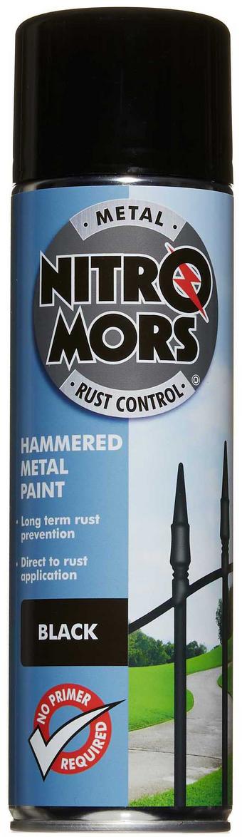 Nitromors Hammered Finish Metal Paint Black 500ml