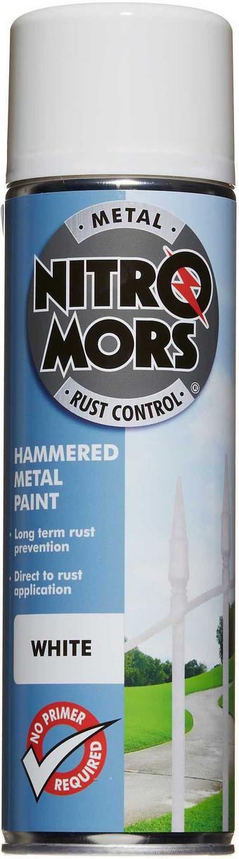 Nitromors Hammered Finish Metal Paint White 500ml