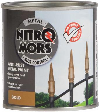 Nitromors Brushable Smooth Metal Paint Gold 250ml