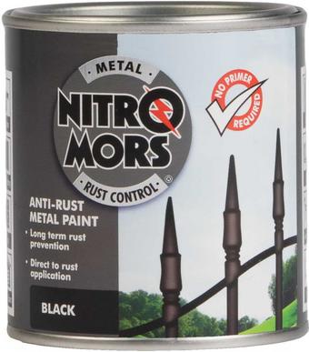 Nitromors Brushable Smooth Metal Paint Black 250ml