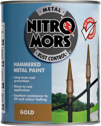 Nitromors Brushable Hammered Metal Paint Gold 750ml