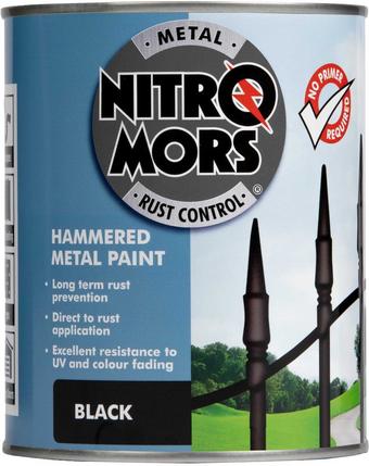 Nitromors Brushable Hammered Metal Paint Black 750ml