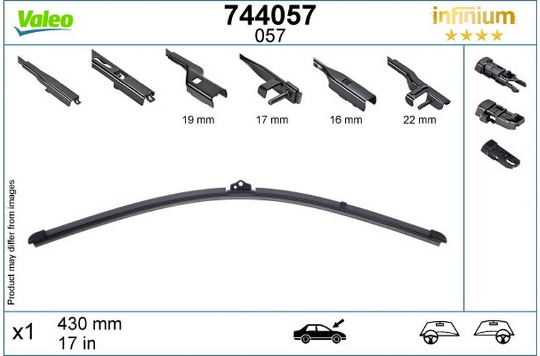 Valeo Infinium Single Wiper Blade 057 Valeo Infinium Single Wiper Blade 057