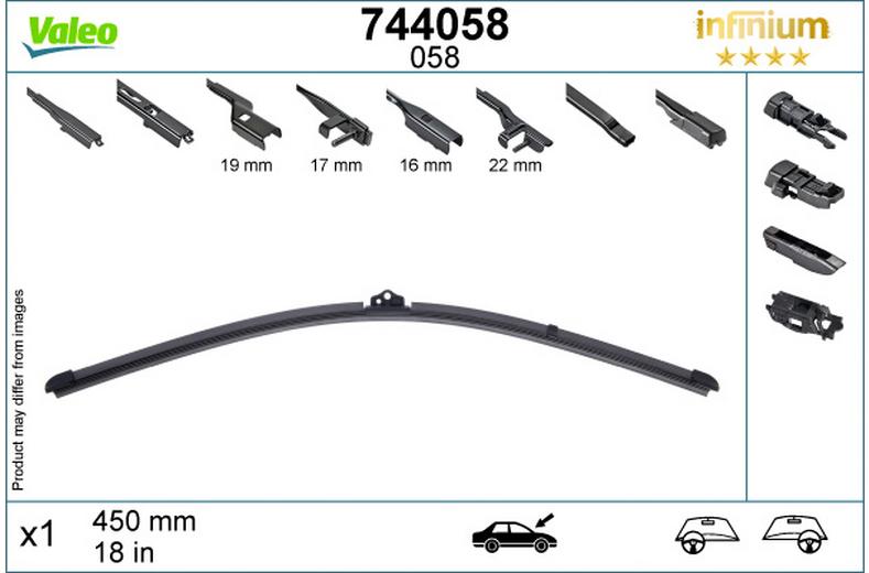 Valeo Infinium Single Wiper Blade 058 Valeo Infinium Single Wiper Blade 058