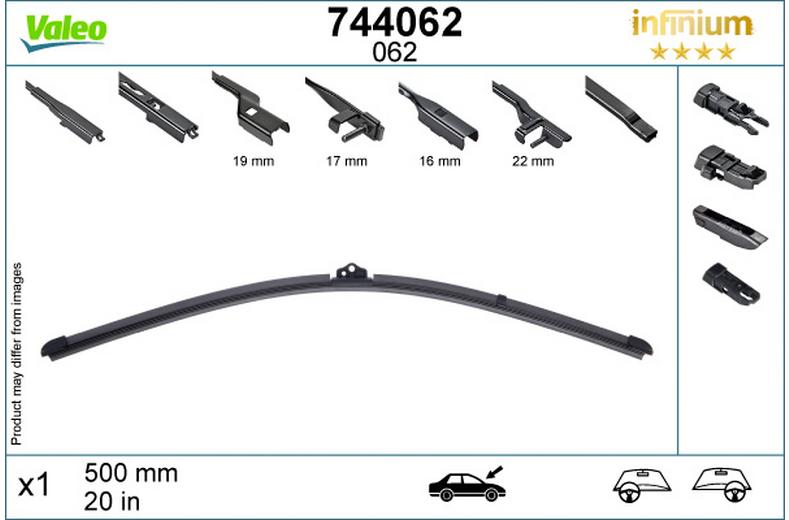 Valeo Infinium Single Wiper Blade 062 Valeo Infinium Single Wiper Blade 062