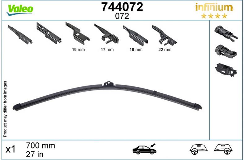 Valeo Infinium Single Wiper Blade 072 Valeo Infinium Single Wiper Blade 072