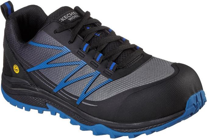 Skechers Puxal Mens Safety Trainers Black Blue Halfords UK