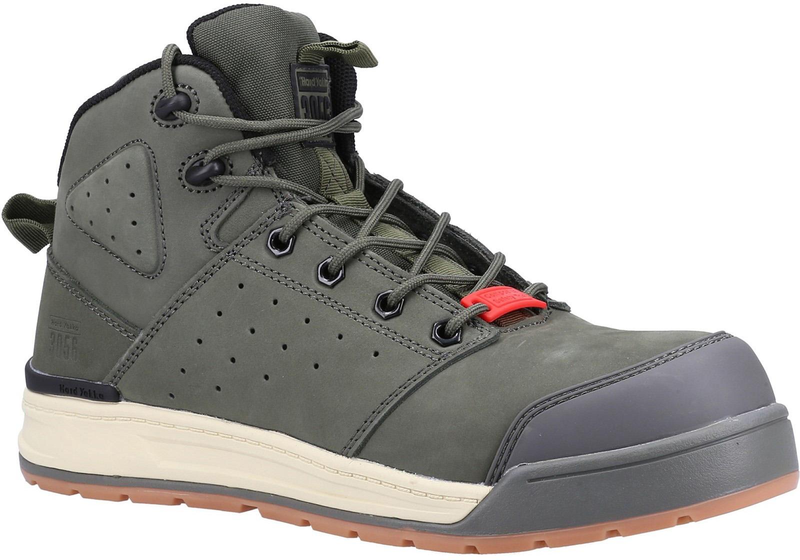 Hard Yakka Lace Zip Mens Safety Boot Olive Halfords UK