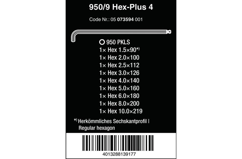 Wera Hex-Plus 4 L-key set Chrome-Plated Wera Hex-Plus 4 L-key set Chrome-Plated