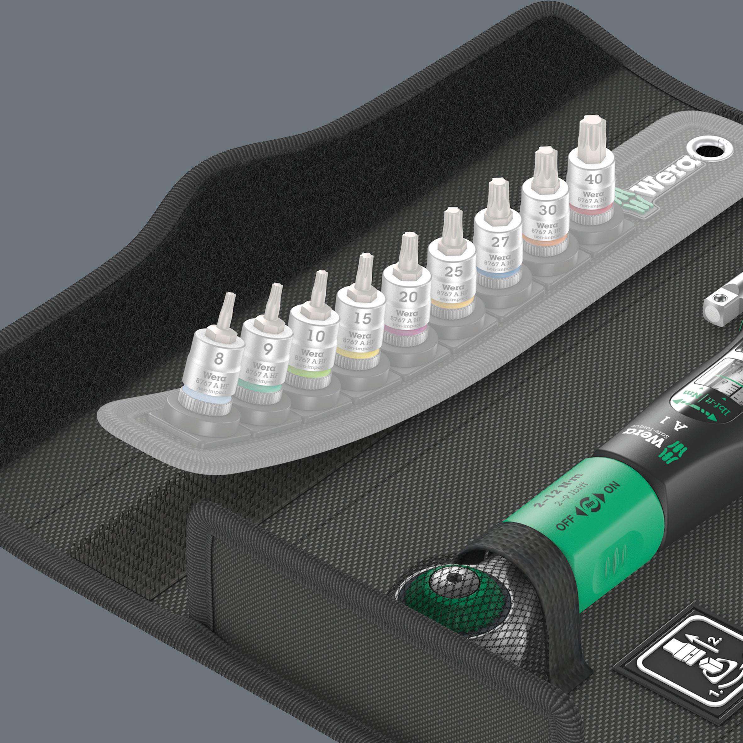 Wera Safe-Torque A 1 Torque Wrench 10 Piece Set 1/4" Square Drive