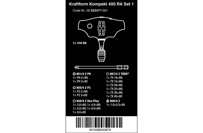 Wera Kraftform Kompakt 400 Ratchet Screwdriver Set Wera Kraftform Kompakt 400 Ratchet Screwdriver Set