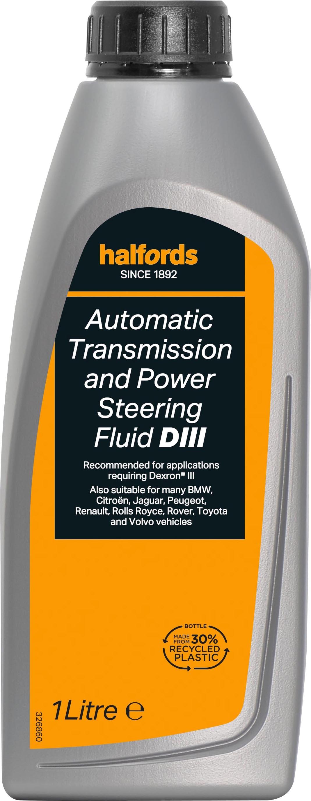 Halfords Automatic Transmission & Power Steering Fluid DIII 1L Halfords UK