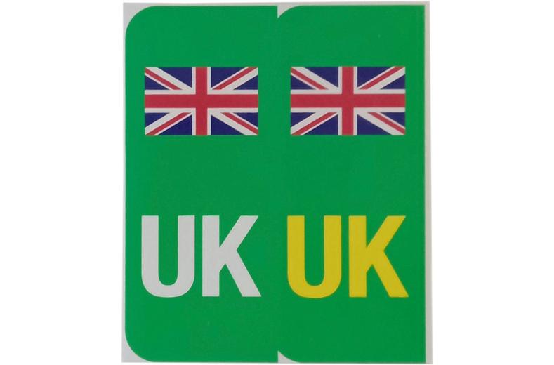 UK Over Labels for GB Reg Plates - Green UK Over Labels for GB Reg Plates - Green