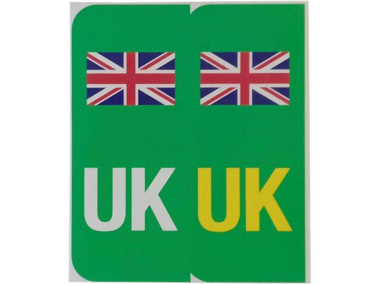 UK Over Labels for GB Reg Plates - Green