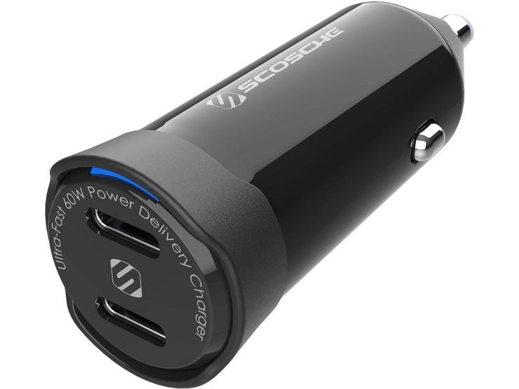 Scosche 60W Dual USB-C™ Power Delivery Car Charger