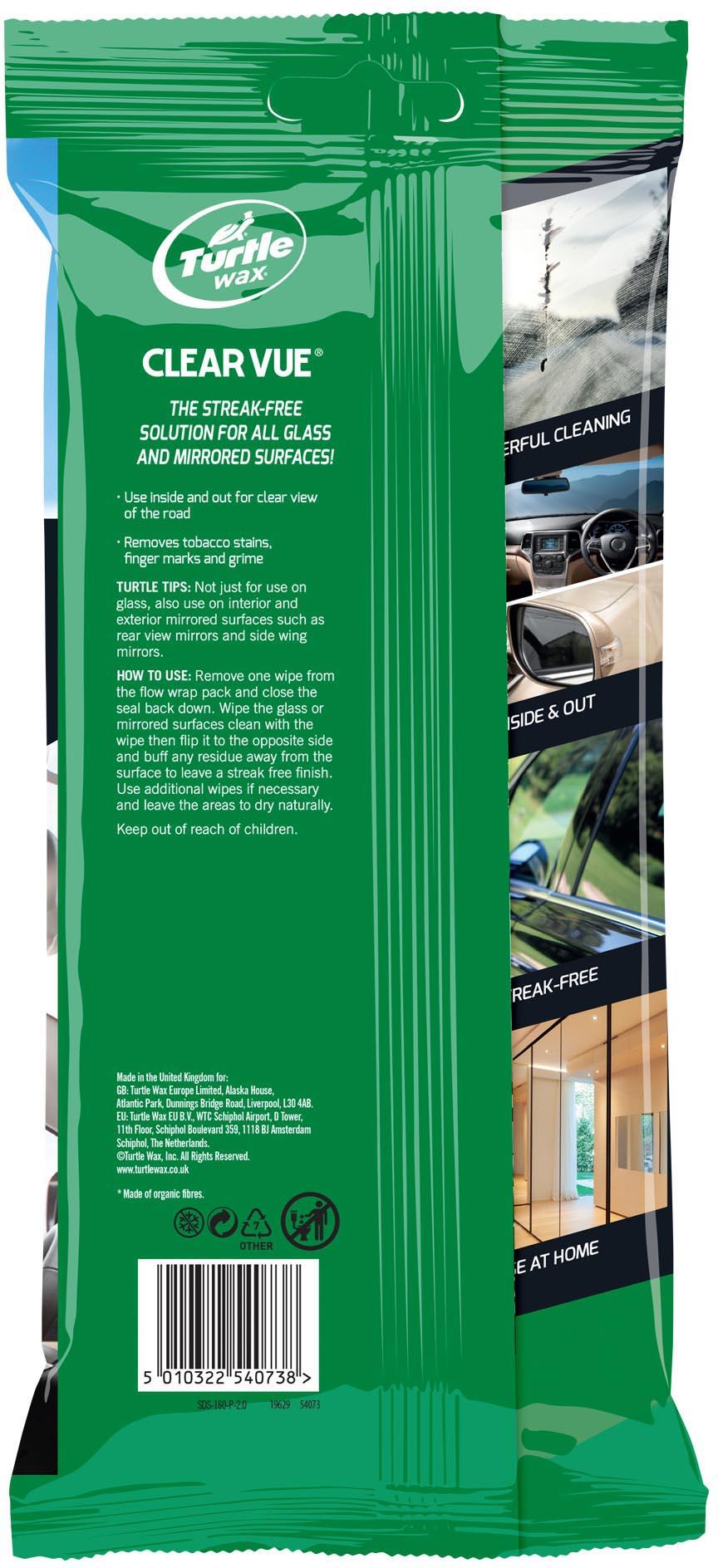 Turtle Wax CLEARVUE Glass Cleaner Wipes