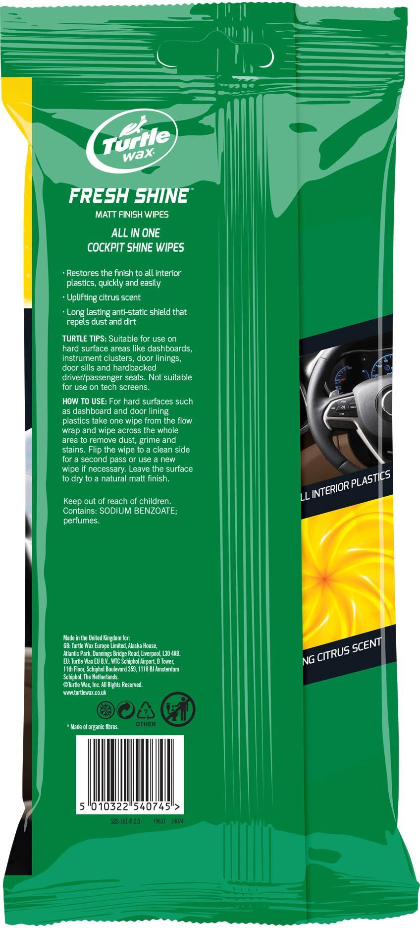 Turtle Wax Fresh Shine Matt Dash Wipes