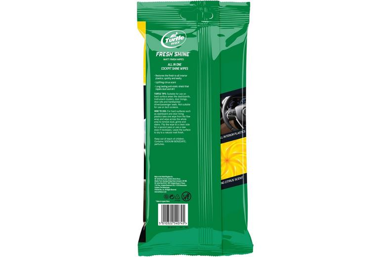 Turtle Wax Fresh Shine Matt Dash Wipes Turtle Wax Fresh Shine Matt Dash Wipes