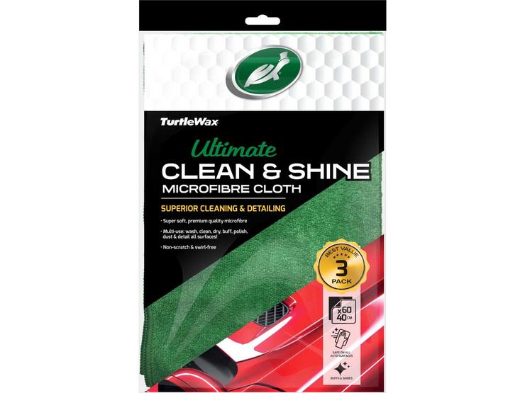 Turtle Wax Clean & Shine Microfibre Cloths X3