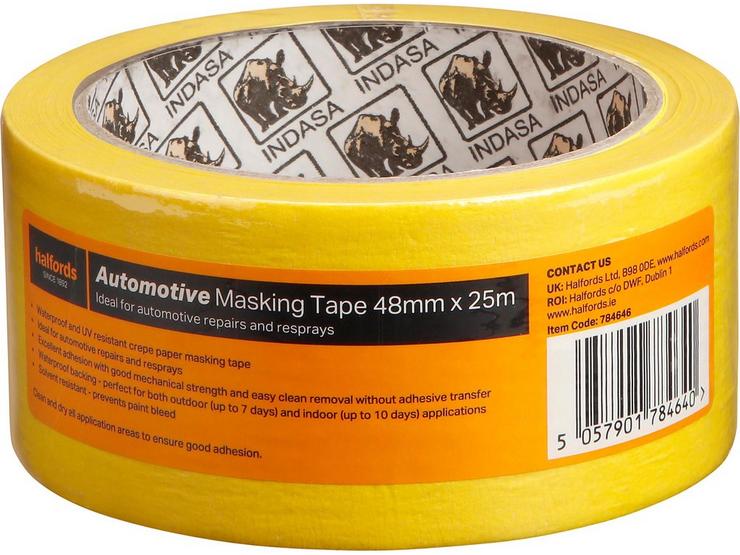 Halfords Automotive Masking Tape 48mm x 25m
