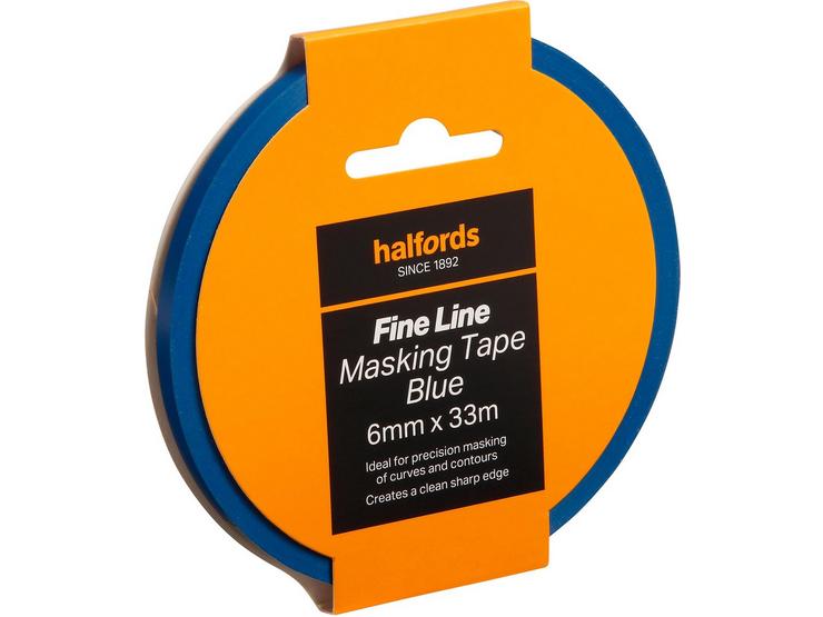 Halfords Fine Line Tape Blue 6mm x 33m