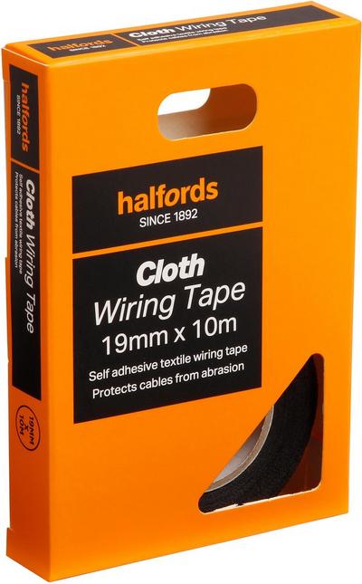 Halfords Cloth Wiring Tape 19mm x 10m Halfords Cloth Wiring Tape 19mm x 10m