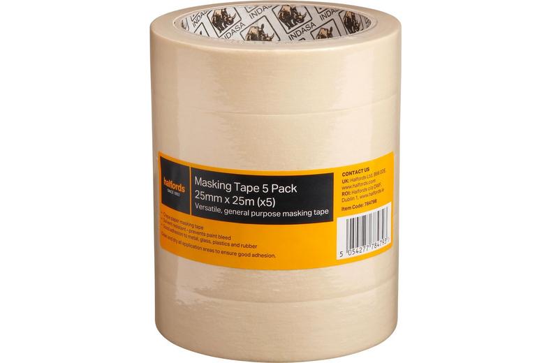 Halfords 5pk Masking Tape 25mm x 25m Halfords 5pk Masking Tape 25mm x 25m