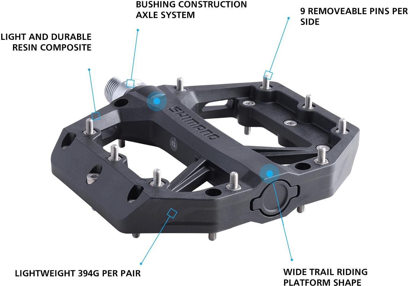 Shimano PD-GR400 Flat Pedals, Black