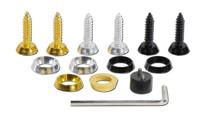  Black License Plate Screws Kit - Set of 8 Fasteners